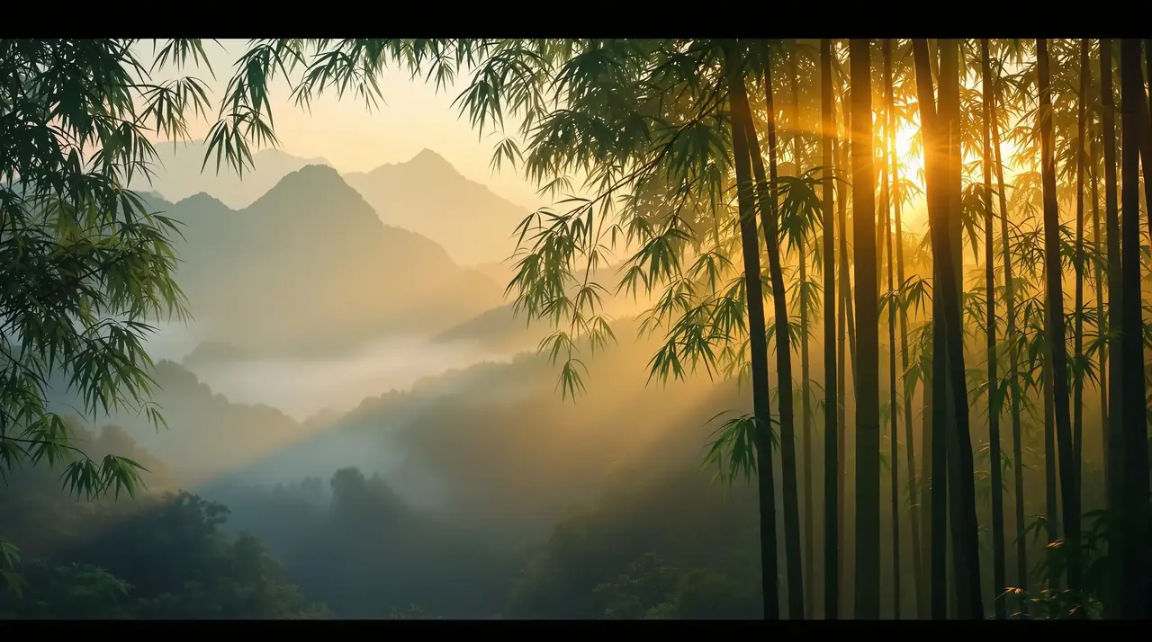 蝴蝶影院山岚云雾背景